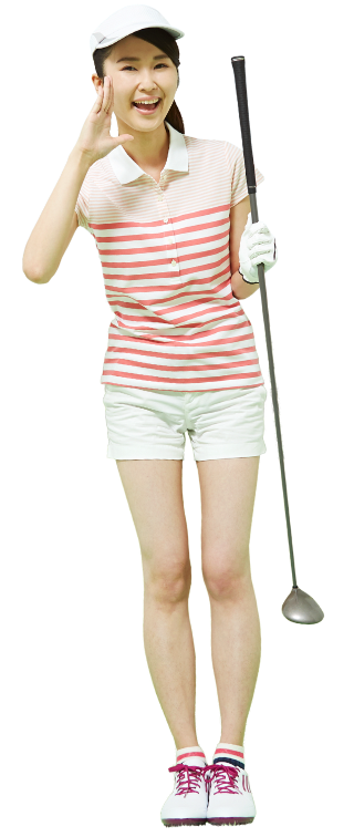 ゴルフクラブを持った女性